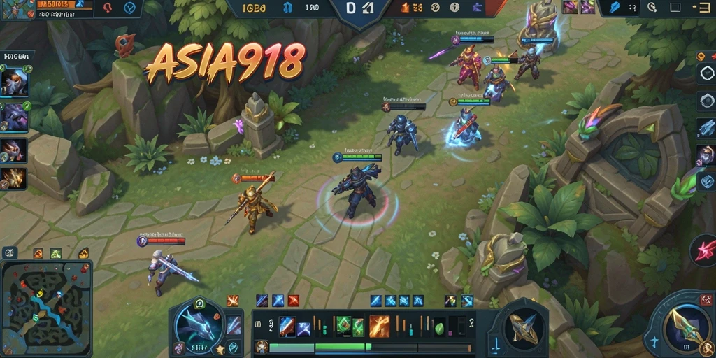 Tangkapan layar menampilkan pertempuran seru di arena MOBA ASIA918.