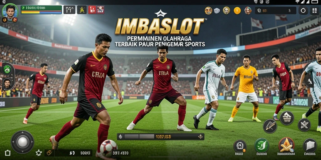 Screenshot utama IMBASLOT menampilkan gameplay dalam kompetisi olahraga.