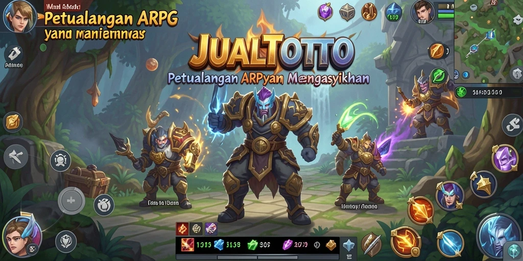 Screenshot gameplay JUALTOTO menunjukkan pertempuran yang seru dan grafis yang memukau.