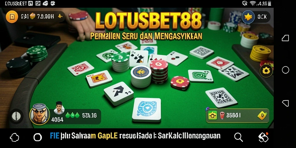 Gameplay menarik LOTUSBET88 dengan berbagai fitur Gaple yang seru.