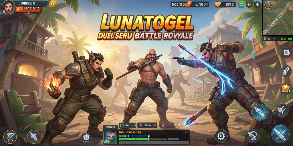 Gameplay seru LUNATOGEL dalam pertempuran Battle Royale.