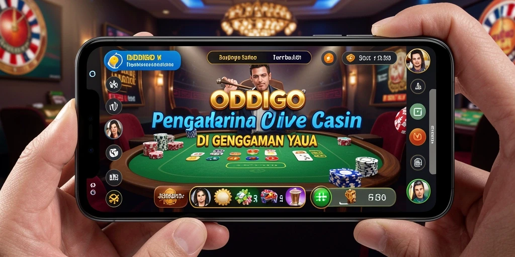 Tangkapan layar ODDIGO menampilkan dealer live yang sedang bermain dengan pemain.