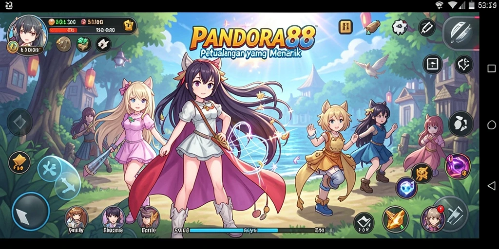 Gameplay PANDORA88 yang penuh warna dan karakter Anime.