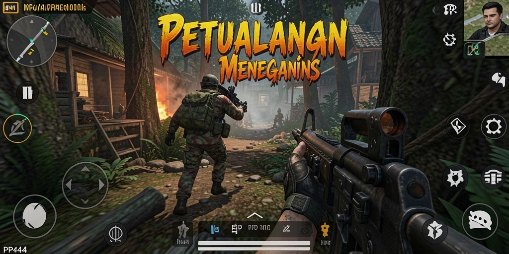 Screenshot dari gameplay PP444 yang menampilkan aksi TPS yang menegangkan.