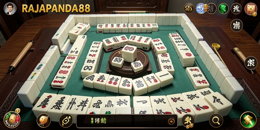 Tampilan gameplay Mahjong yang seru dan menantang di RAJAPANDA88.
