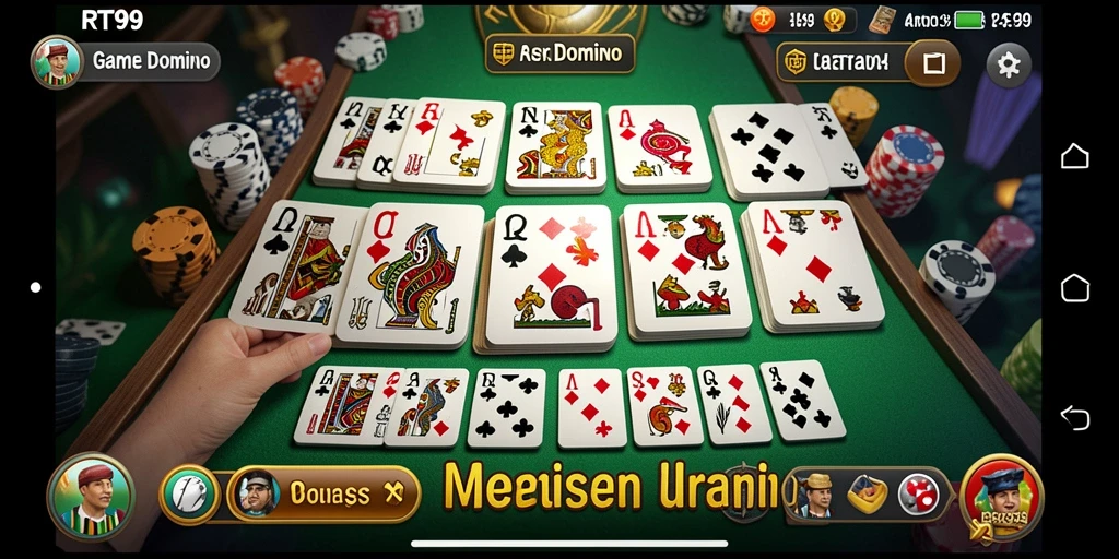Tampilan gameplay seru dari game Domino RT99 yang penuh tantangan.